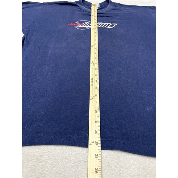 Vtg Cleveland Indians Navy Blue Embroidered T-Shirt Hank Aaron Originals Size L - Picture 8 of 9